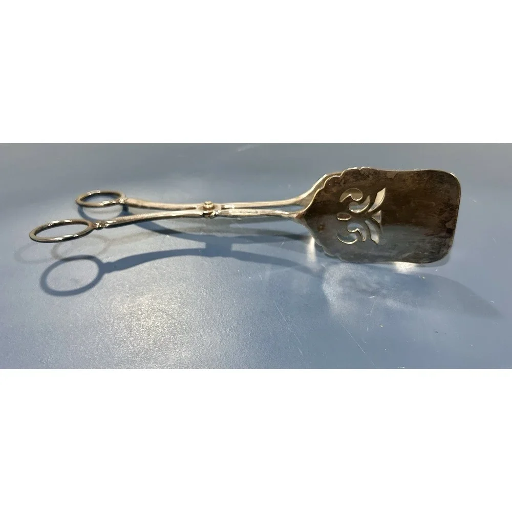 SHEFIELD England SCISSOR‎ SALAD TONGS / Pastry Server - EPNS